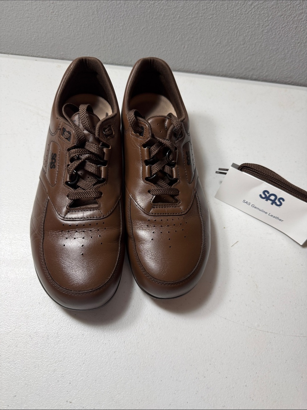 SAS Brown Leather Lace-Up Men’s Casual Oxfords